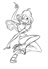 Раскраска Winx Флора