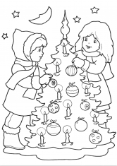 Раскраска Рождественская елка
