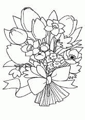 Раскраска Букет на 1 сентября