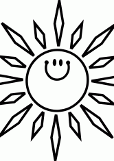 Раскраска Солнце улыбается