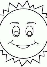 Раскраска Улыбчивое солнце