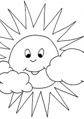 Раскраска Солнце и тучи