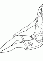 Раскраска Девушка на отдыхе