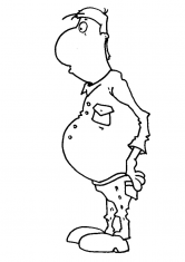 Раскраска Дядя с пузом