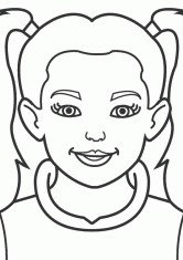 Раскраска Девочка с косичками