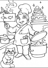 Раскраска Повар