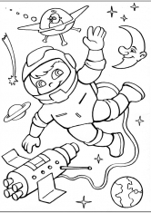 Раскраска Космонавт