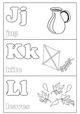 Раскраска Английские буквы J K L