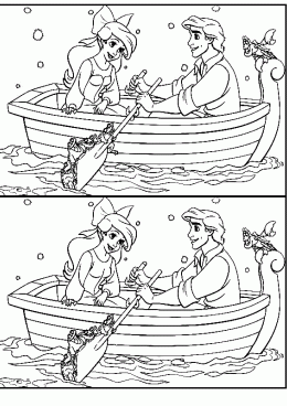 Раскраска Отличия на лодке