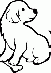 Раскраска Собака с косточкой