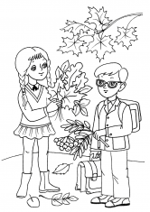 Раскраска Осенний день знаний