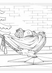 Раскраска Вечный огонь на 9 мая