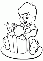 Раскраска Открытие подарка