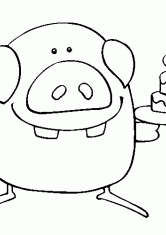 Раскраска Свинке 1 год