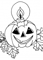 Раскраска Свеча в тыкве