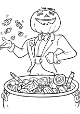 Раскраска Сладости на хэллоуин