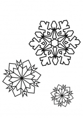 Раскраска Три ажурных снежинки