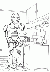Раскраска Робот - домохозяйка
