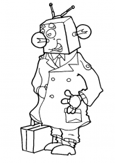 Раскраска Робот в плаще