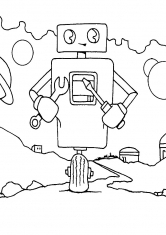 Раскраска Робот инженер