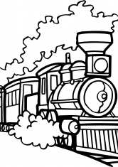 Раскраска Дым от паровоза