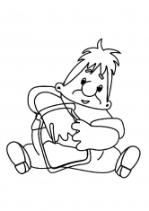 Раскраска Карлсон любит варенье