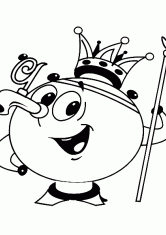 Раскраска Самовар в короне