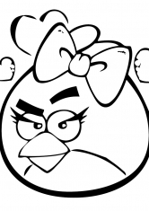 Раскраска Красная птица-девочка