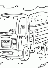 Раскраска Грузовик с землёй