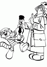 Раскраска Матроскин поет для Печкина