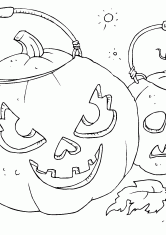 Раскраска Тыквы на хэллоуин