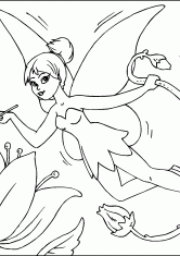 Раскраска Лесная фея с крыльями