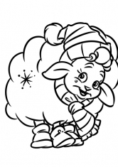 Раскраска Барашка в шапке и шарфе