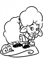 Раскраска Барашка с новогодним шариком