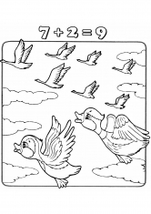 Раскраска Девять уток летят на юг