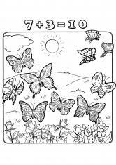 Раскраска Десять бабочек