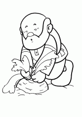 Раскраска Дед тянет репку