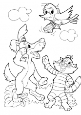 Раскраска Матроскин Шарик и Галчонок