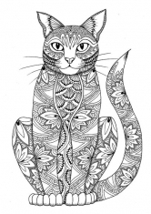 Раскраска Кошка ушастик