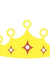 Раскраска Желтая корона с красными камнями