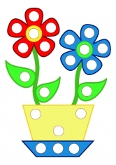 Раскраска Два цветка к горшке