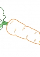 Раскраска Морковь с ботвой